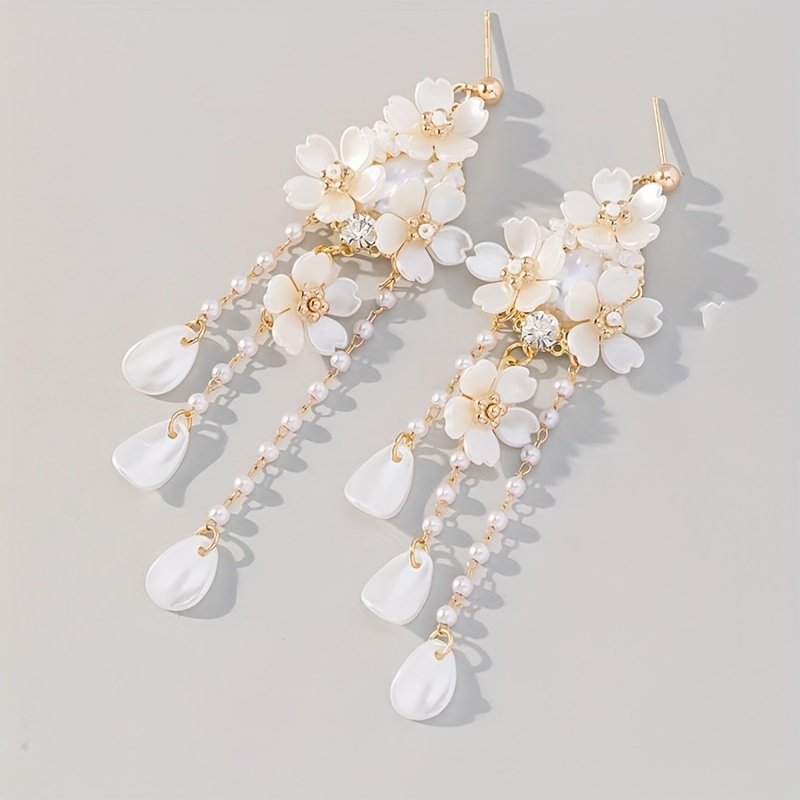 Flower Dangle Earrings Wedding Accessories